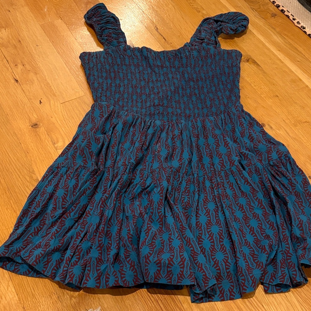 Free People Women’s Blue and Brown Casual Dress Size S